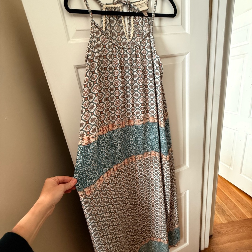 Knox Rose Printed Maxi Dress in Teal and Beige